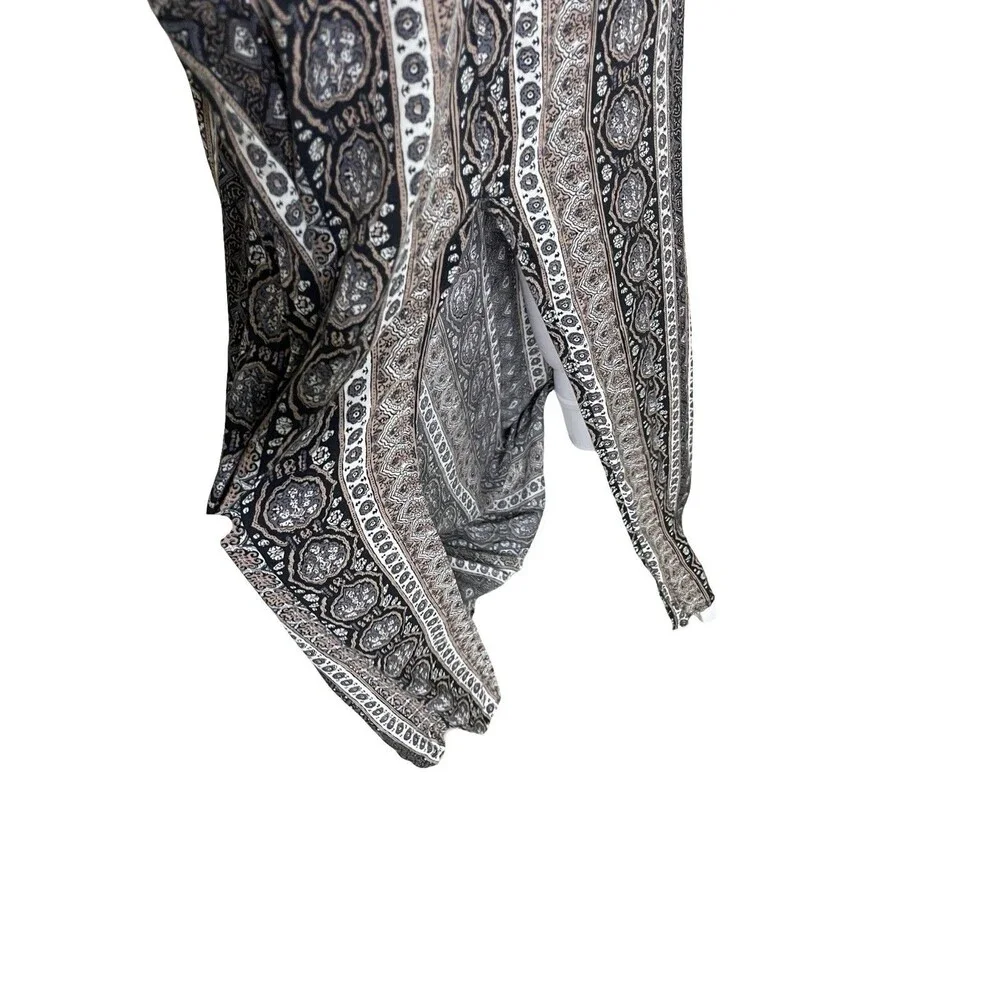 Abercrombie & Fitch Womens Dress Maxi Small Boho Black and Brown Front Slit